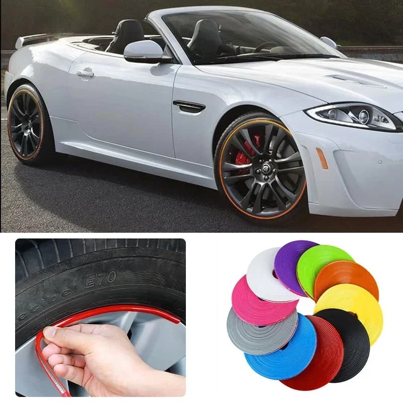 StylingBright Car Wheel Wall decal Car Wheel Covers for tyres Wheel rim protector for car wheels 4M / 8Mv strip protector