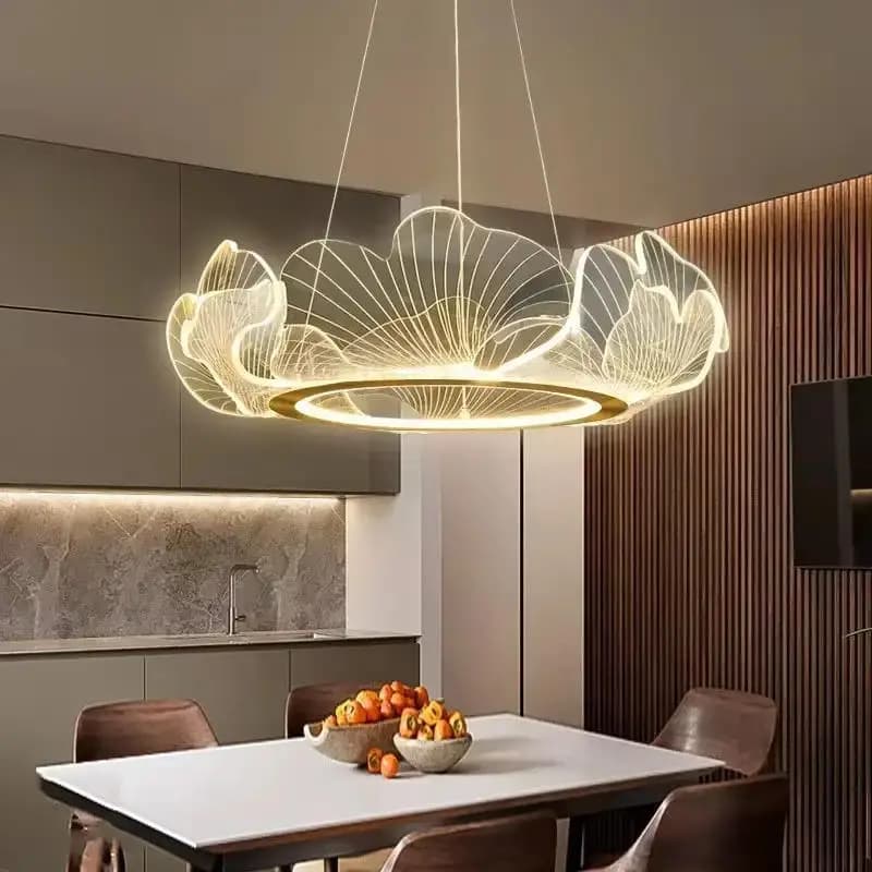 Anello moderno a sospensione a petalo Evidenzia ristorante in acrilico Camera da letto Decorativos Lampade a sospensione per soggiorno dal design deluxe