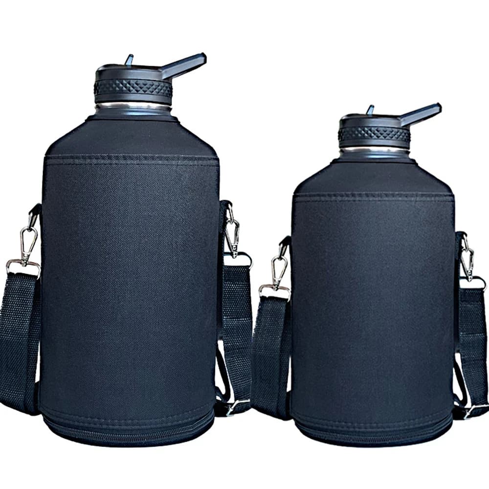 64oz 128oz Sports Water Bottle Holder Bag with Shoulder Strap Pouch Portable Thermal Vacuum Mug Sleeve Protective Cover Carrier