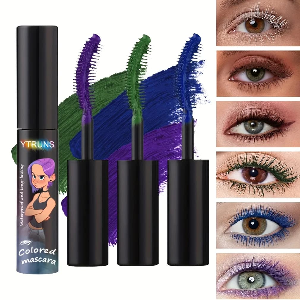 Mascara colorato, tono viola, ispessimento e allungamento, effetto duraturo, adatto a tutti i tipi di pelle