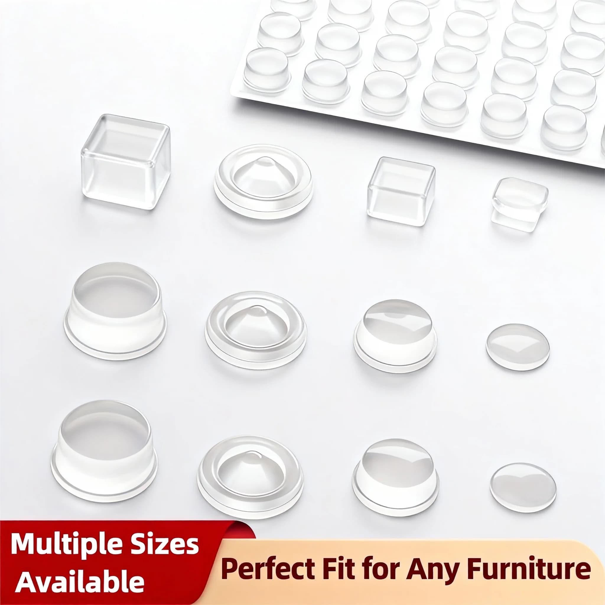 Silicone cabinet bumpers Rubber Damper Buffer Shockproof furniture pad Cushion Self Adhesive door handle stopper wall protector
