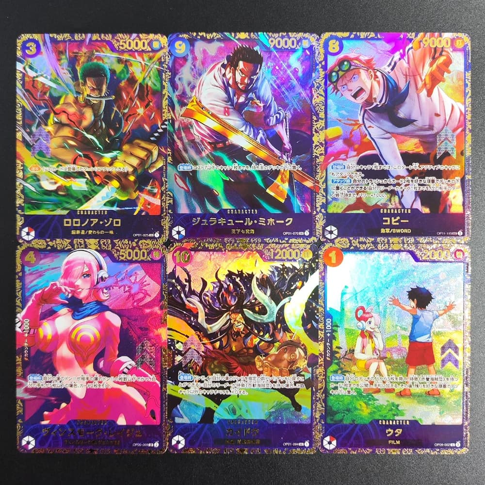 One Piece Gioco Campionato PROXY GOLD CARD Flagship Battle TOP PRIZE Zoro Mihawk Kaidou Reiju UTA Collezione Anime Card