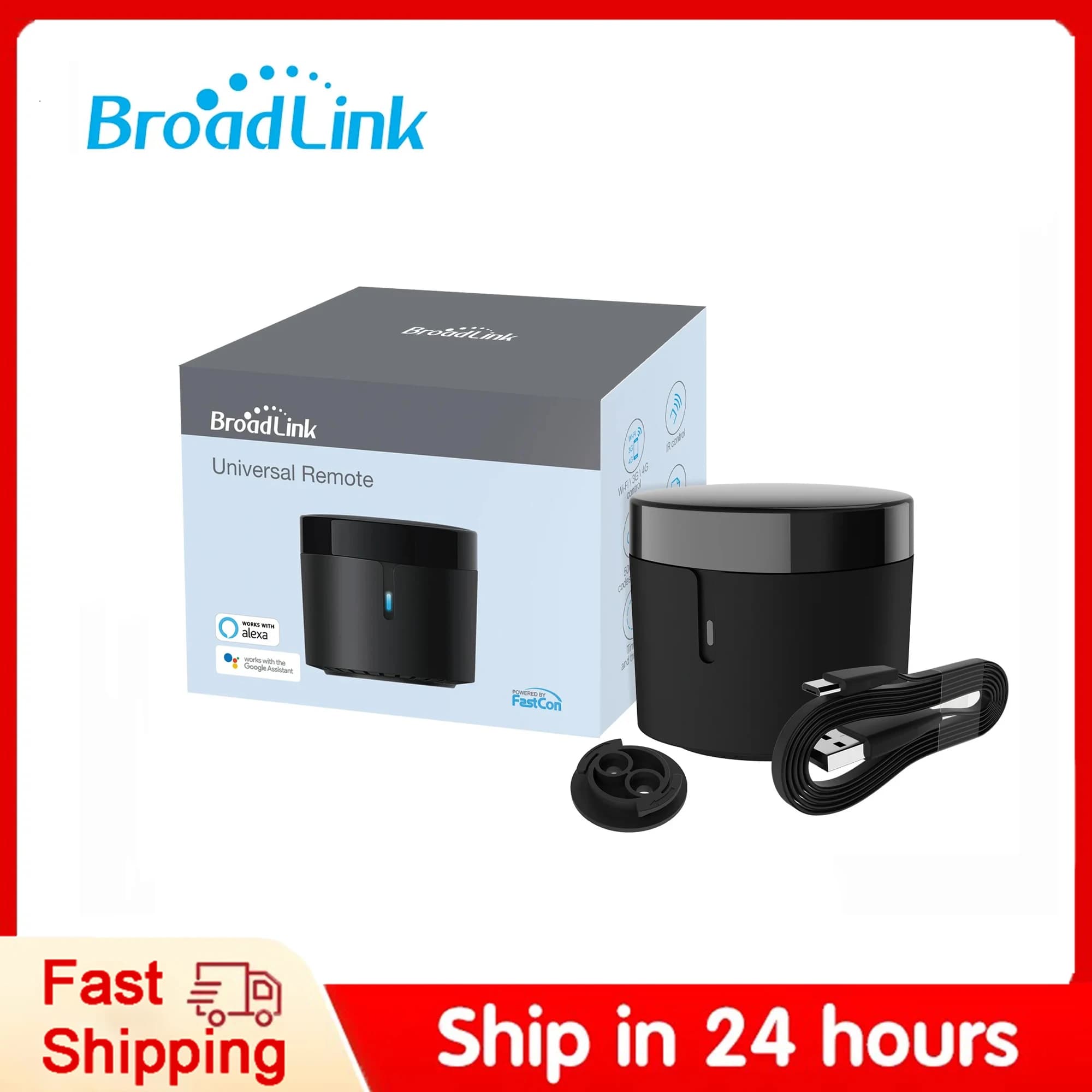 Broadlink RM4mini Infrared smart home remote Voice control Aleax compatible with Googlehome Add USB adapter