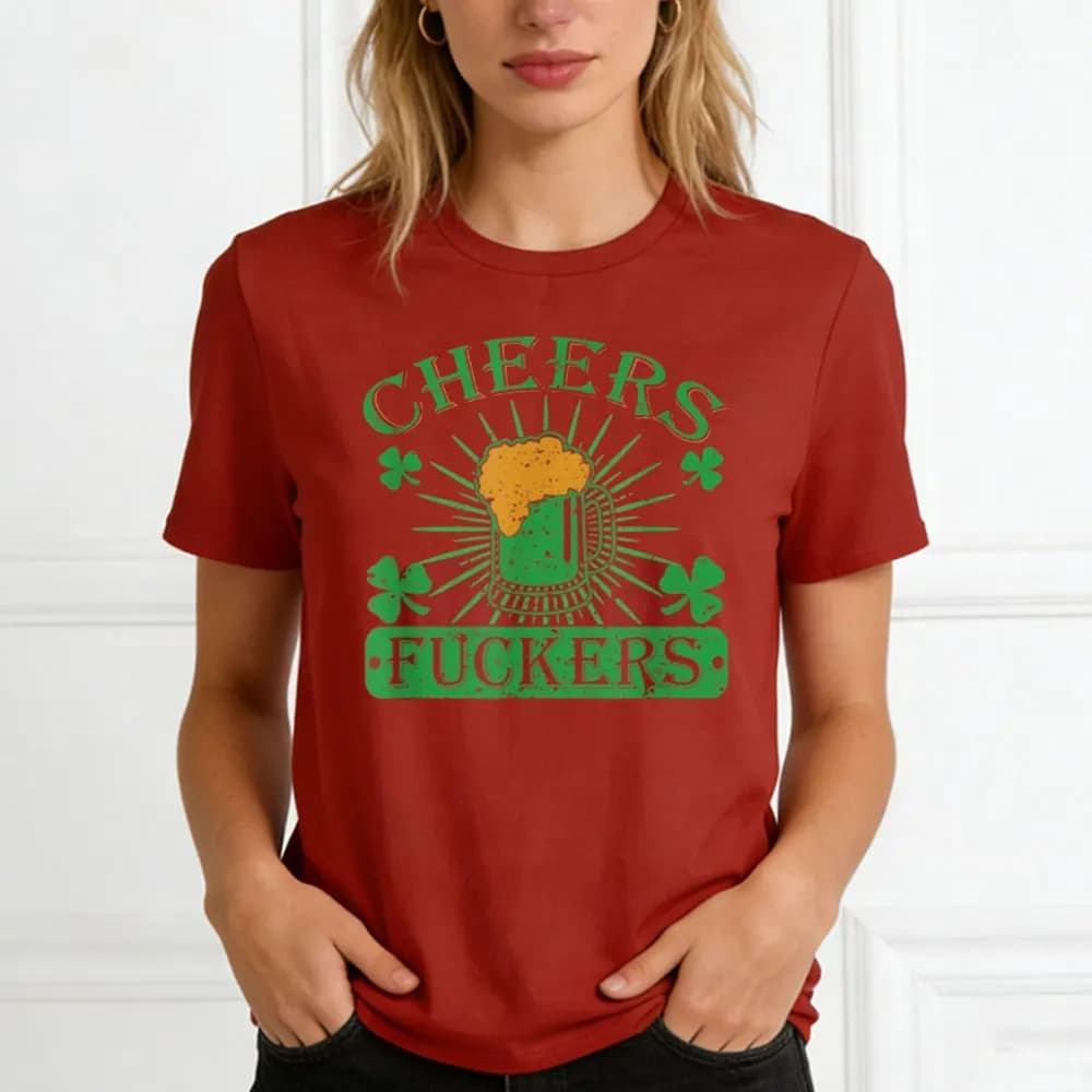 T-Shirt per il Giorno di San Patrizio, Divertente Maglietta con Grafica di Birra e Trifoglio, Top Casual in Cotone per Uomo e Donna, Outfit per Feste Irlandesi
