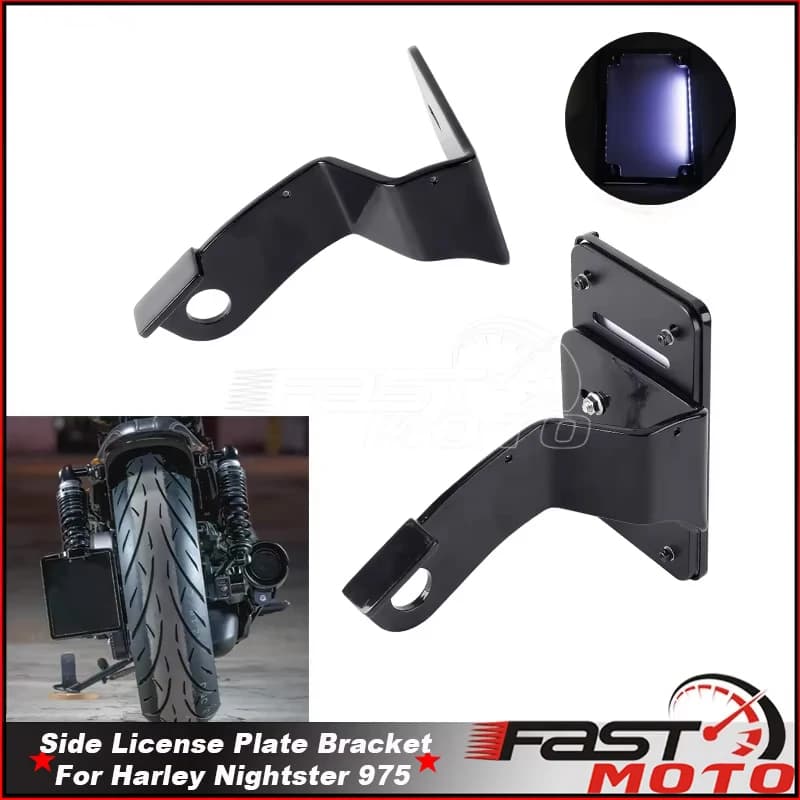 Side Mount License Plate Holder Frame For Harley Nightster 975 RH 975 RH975 Modified Registration Bracket Holder Support Guard
