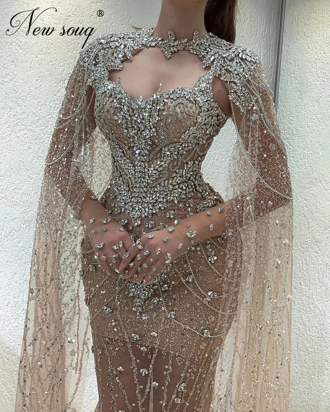 New Fashion 2024 Siren Evening Dresses Custom Maternity Sleeves Women's Party Dresses Two Pieces Engagement Dresses for Birthday