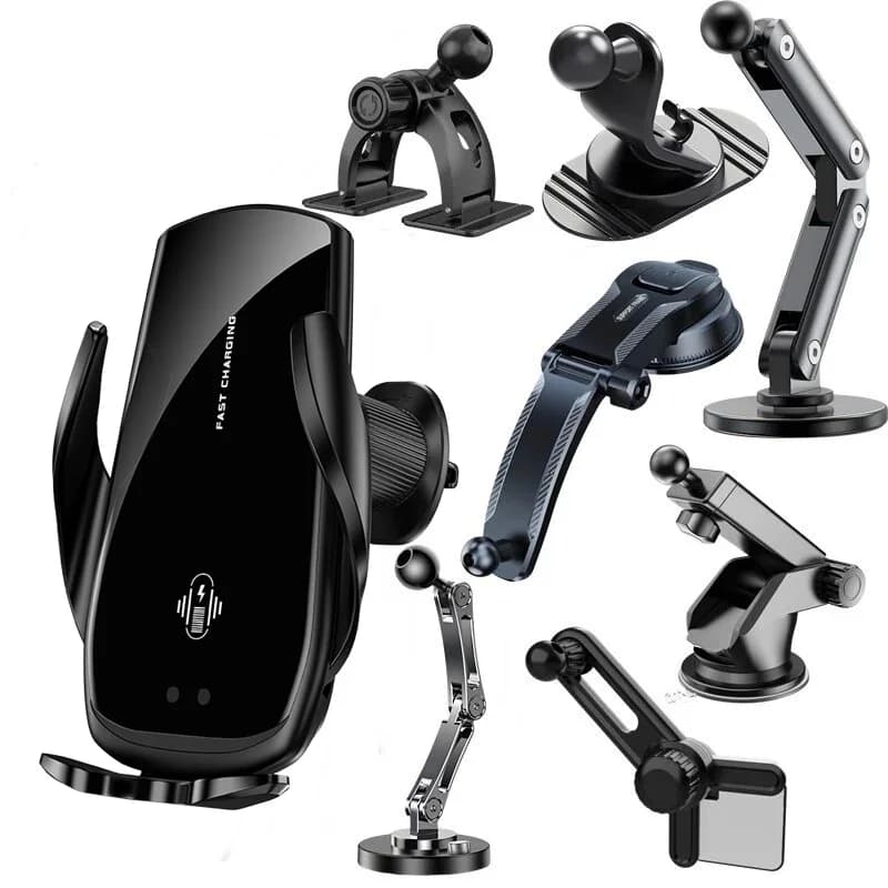 Supporto per caricabatterie wireless universale per telefono da auto da 15 W 360 ° Supporto di rotazione per Iphone 17 16 15 14 13 12 11 Samsung Galaxy S25 S24