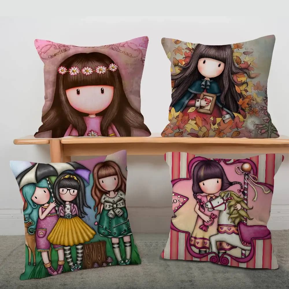 Cute Gorjusses Cartoon S-Santoro Cushion Cover Pillowcase Upholstery Sofa Throw Pillow Home Decor Pillowcas