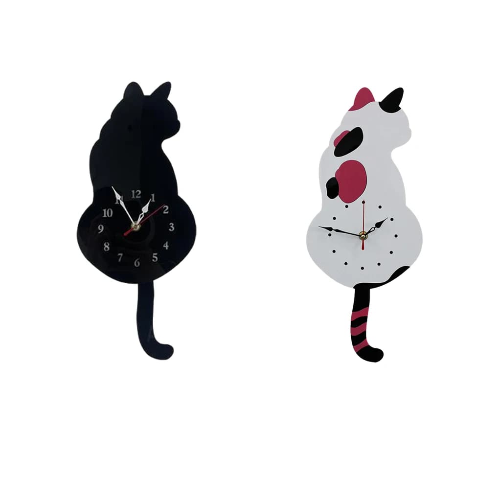 Orologio da parete per gatti in ABS, funzionamento silenzioso e cronometraggio accurato, costruzione durevole, stile unico