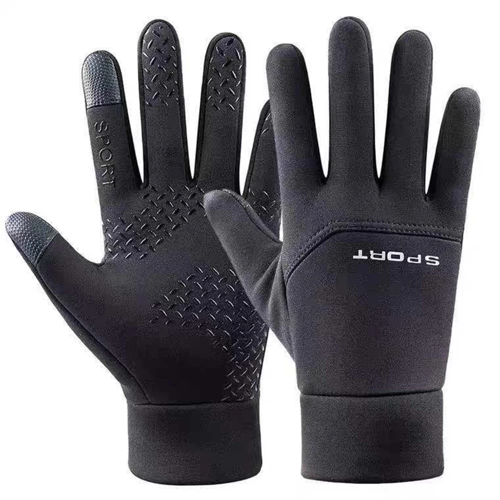 Guanti da ciclismo per attrezzatura sportiva da esterno da uomo Guanti touchscreen antiscivolo impermeabili foderati in pile caldo per la guida e la pesca