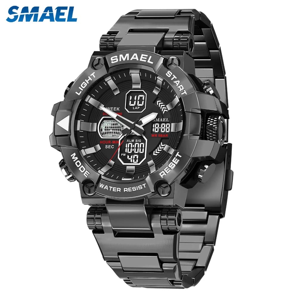 SMAEL Orologi eleganti originali da uomo Orologio da polso sportivo analogico digitale da uomo Sveglia impermeabile luminosa Regali per fidanzati