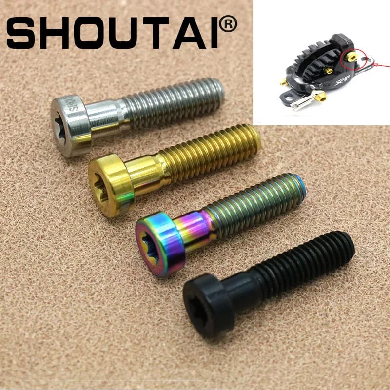 Per Shimano XT M8000 9000/9020 Mountain Bike Freno Olio TC4 Vite In Titanio Tre Colori Parti di Biciclette M6 × 24mm 2 Pz