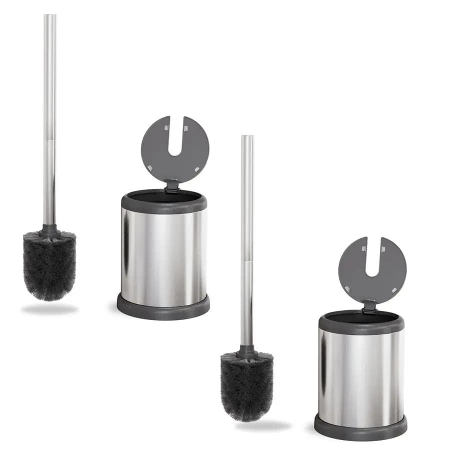 Set Spazzola per WC con Coperchio, Elegante Spazzola e Porta Spazzola per WC, Set Spazzola per Pulizia WC con Base Pesante e Coperchio