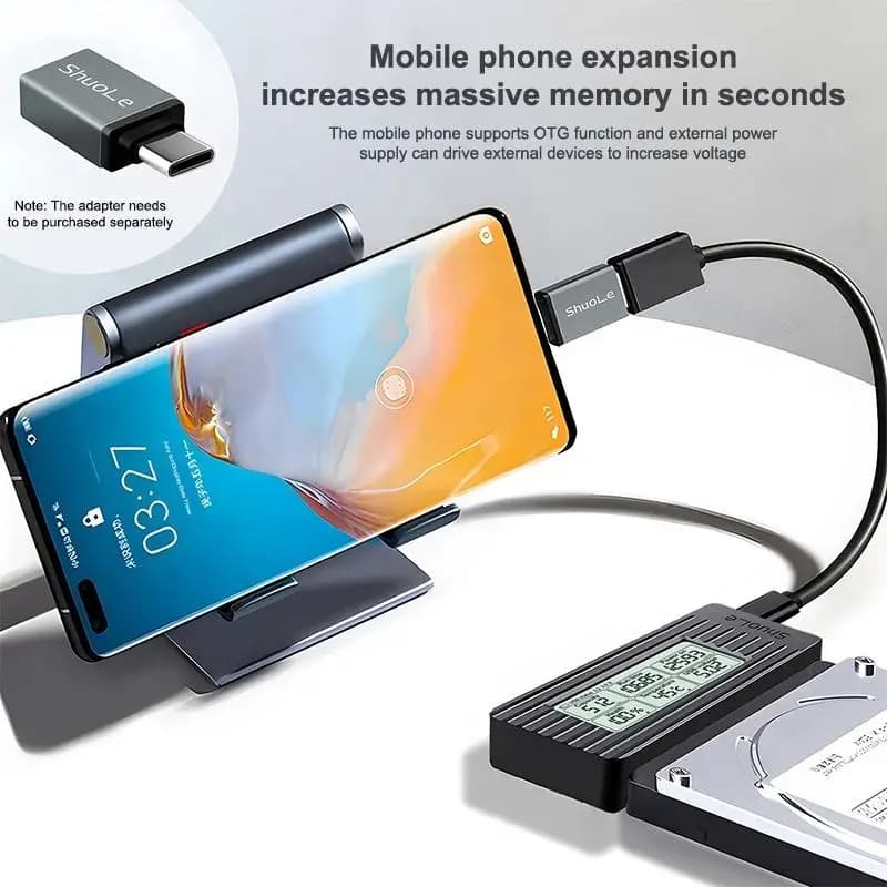 USB To SATA Adapter Converter Cable SSD HDD Hard Drive External Adapter Digital Screen Display USB 3.2 3.0 To SATA Converter