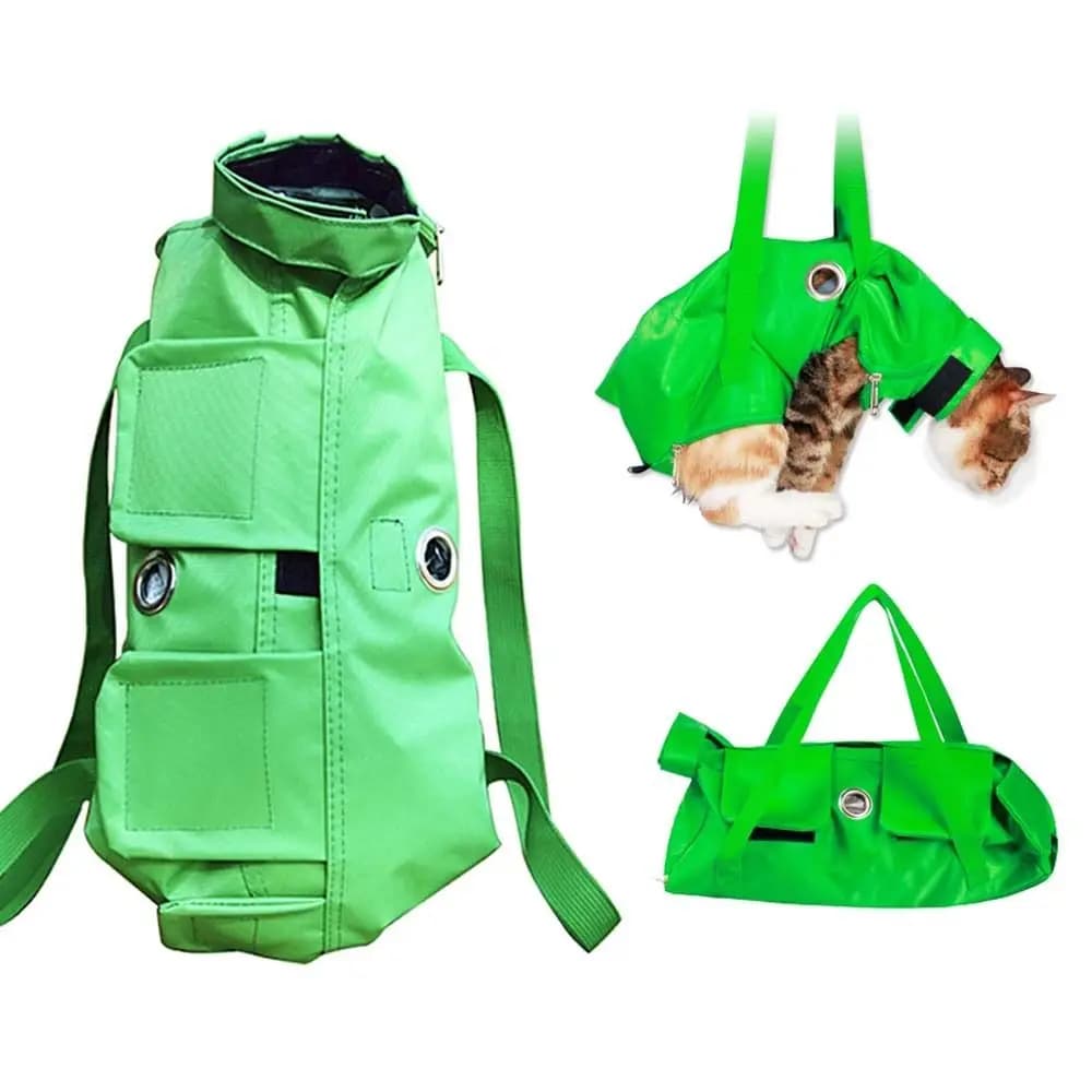 Borsa a tracolla per toelettatura e fissaggio unghie gatto, anti-graffio, per trasporto animali domestici