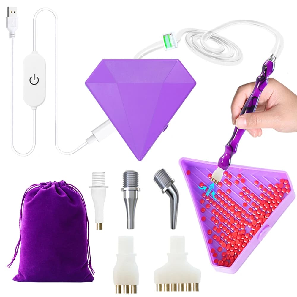 Set di penne per pittura con diamanti sottovuoto - Strumenti per accessori per l'arte con diamanti, penna per trapano a punta, set di penne per arte con diamanti per adulti