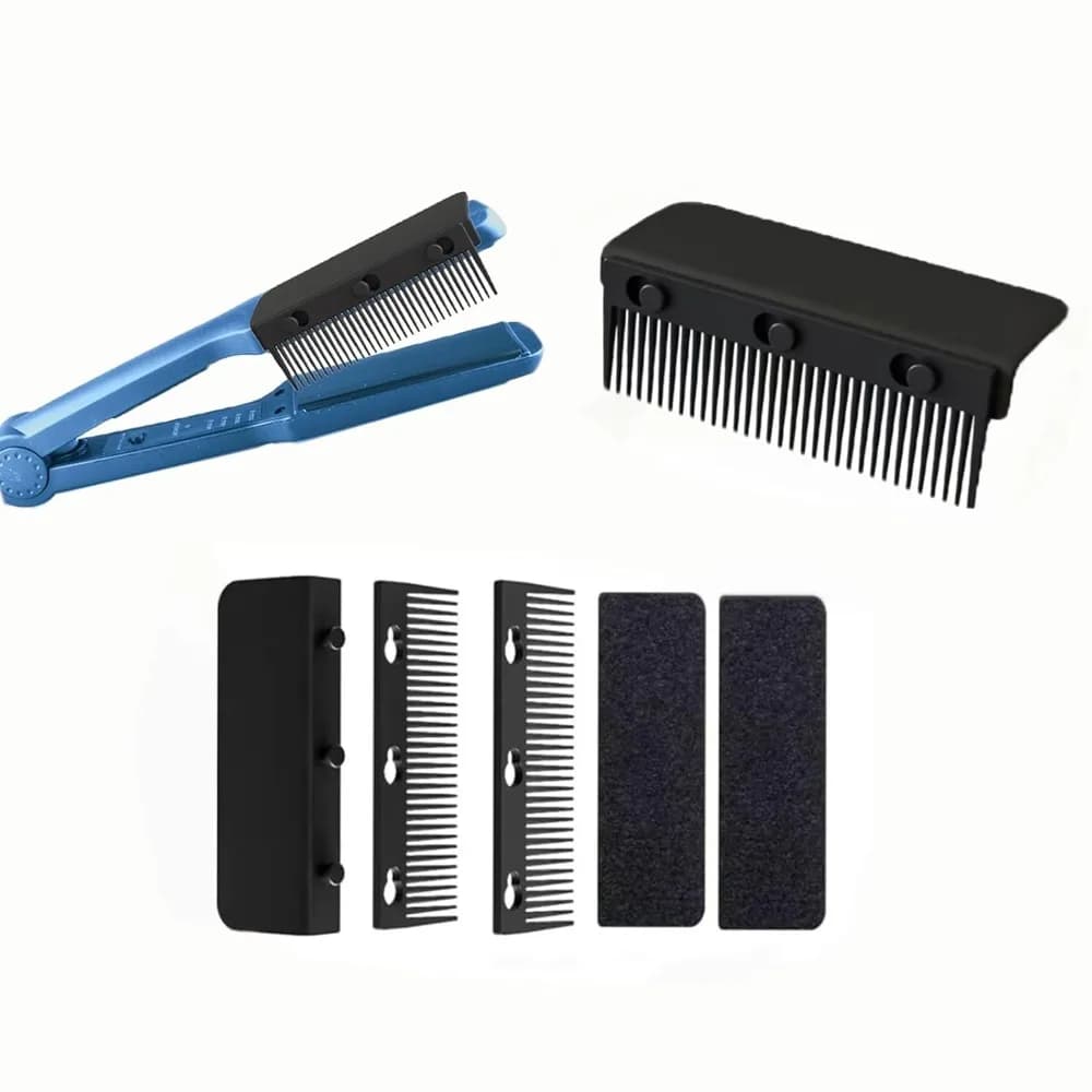 Accessorio per Piastra per Capelli, Piastra Lisciante Rimovibile, Pettine per Piastra per Capelli Neri, Strumento Compatto Professionale o per Uso Domestico per Lisciare e Modellare (Nero)
