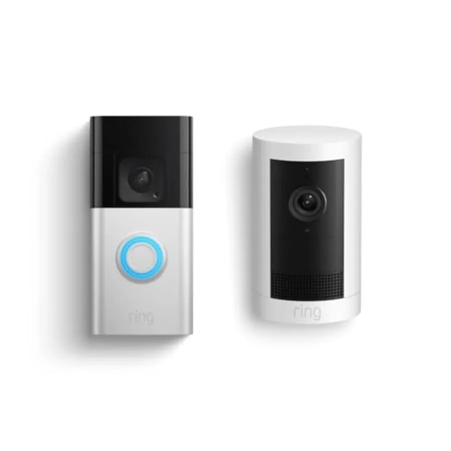 Campanello Ring Battery Doorbell Plus con Ring Outdoor Cam Plus a Batteria Nero, Monitoraggio Video 24/7 e Rilevamento Avanzato del Movimento