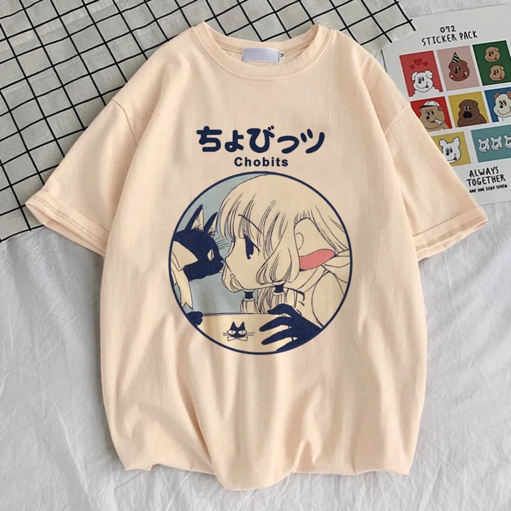 Chobits top tees teenager Classic anni 2000 harajuku kawaii anni '80 T-shirt alla moda Punk Grunge Trendy Pop Culture anni 2000