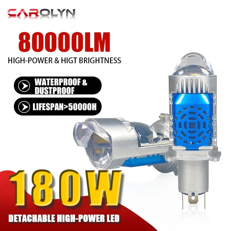 Carolyn 1-2 pz H4 LED Mini Lente Del Proiettore Canbus Auto Faro Lampadina Per Auto Turbo Lampade Luci di Modifica Auto