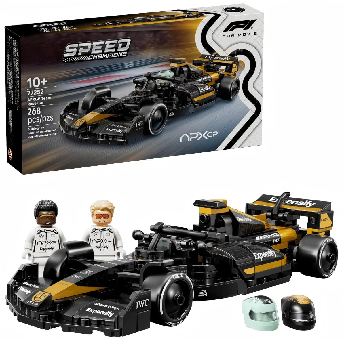 Disney 286 pezzi 77252 Set di blocchi da costruzione per auto da corsa con 2 mini personaggi, modellini da assemblare, regali di compleanno, decorazioni per la casa e l'ufficio