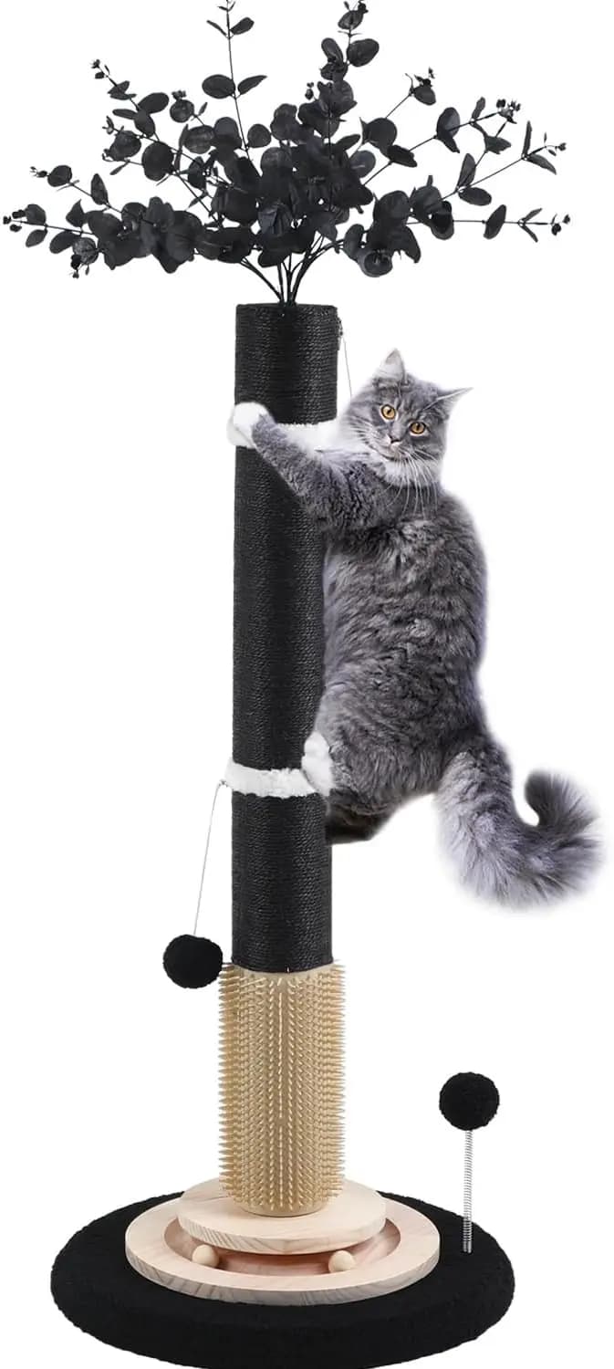 Tiragraffi per Gatti da Interno Adulti, Tiragraffi Gotico di Halloween Alto 45'' con Base da 3,5 Pollici