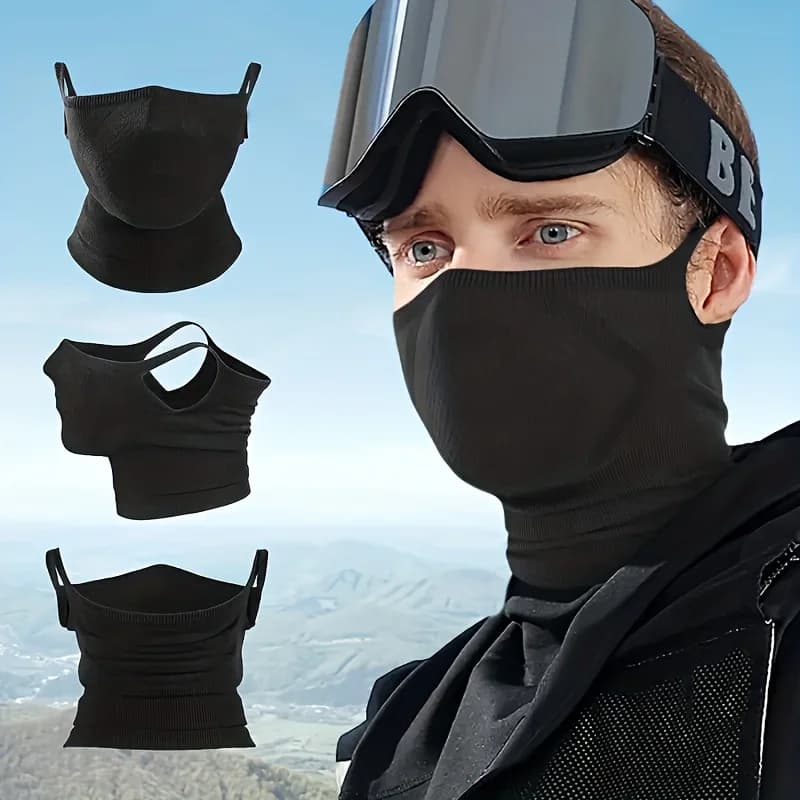 Maschera per il viso da ciclismo per appendere l'orecchio, copri testa per maschera da ciclismo antivento, maschera protettiva per il collo traspirante e calda
