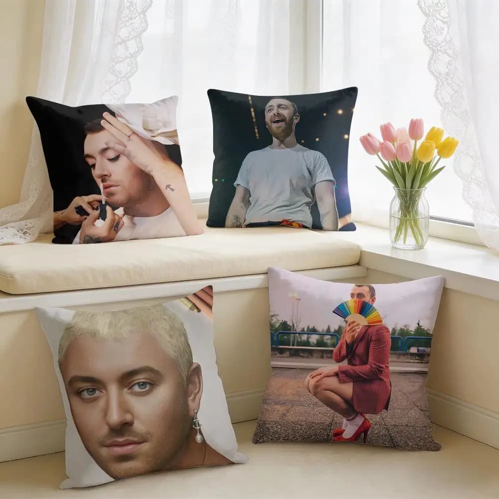 Singer S-Sam Smith Cushion Cover Square Short Plush Pillow Case Living Room Sofa Home Decor Funda 40X40