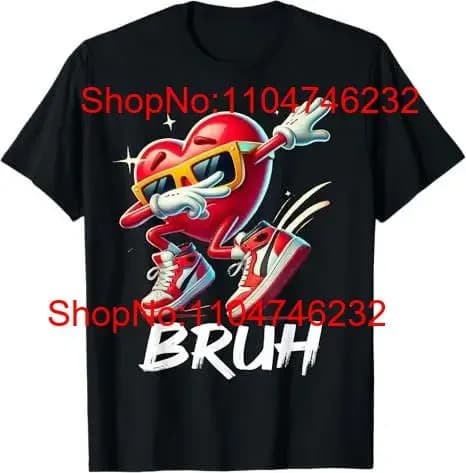 Bruh Dabbing Heart T-shirt divertente per San Valentino HOT vintage lavato morbido leggermente confortevole abiti firmati di moda