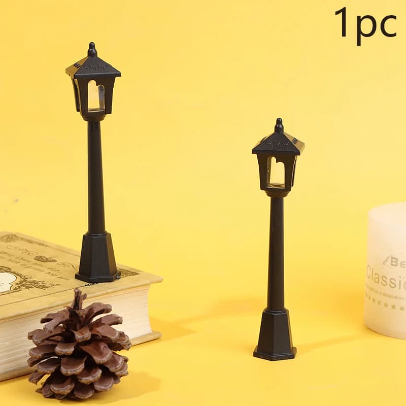 1 mini lampada per illuminazione stradale, modello microscopico per decorazioni in miniatura per case delle bambole