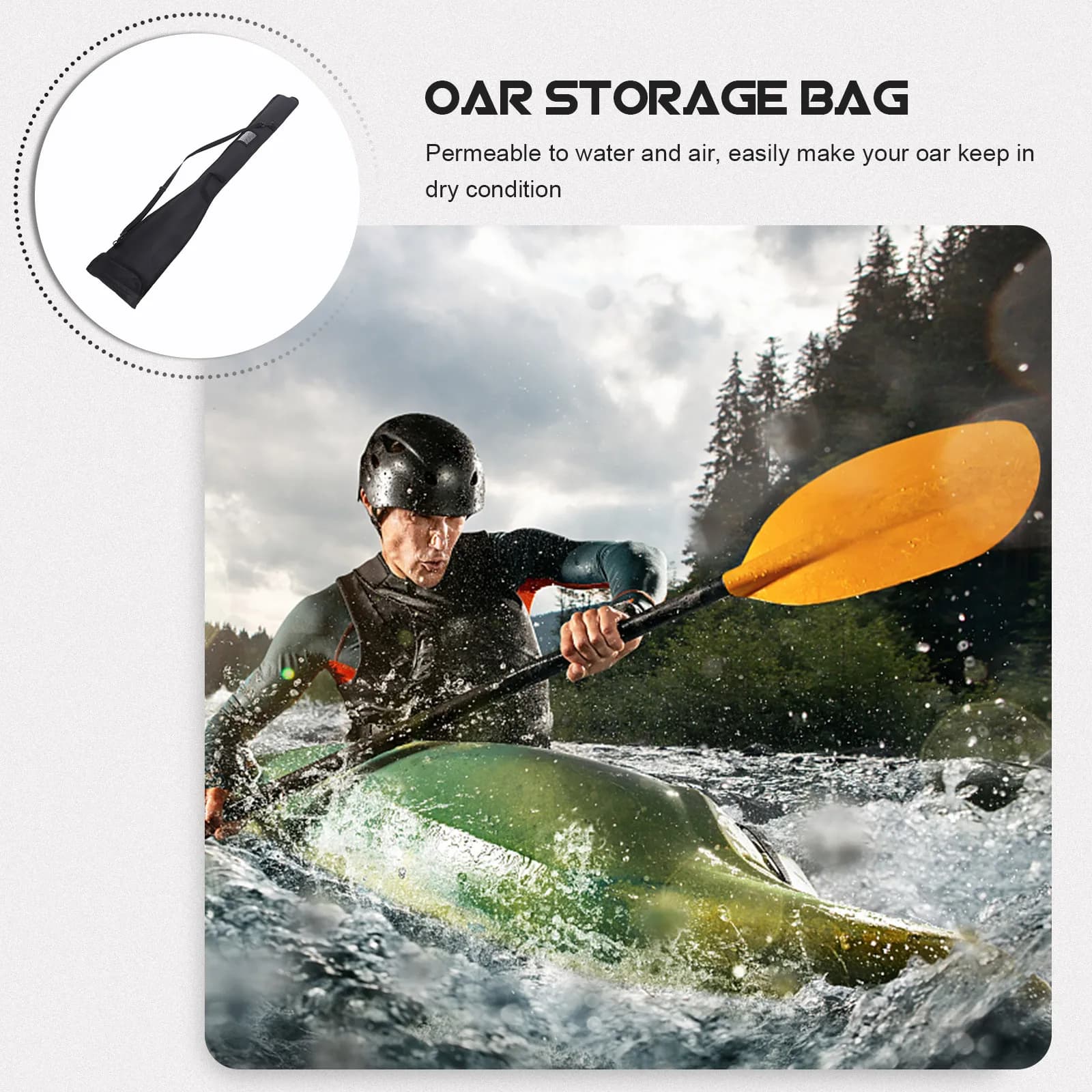 Borsa Portaoggetti Resistente e Portatile con Cordoncino per Pagaie da Kayak, Borsa per Remi da Canoa, Accessori per Kayak all'Aperto