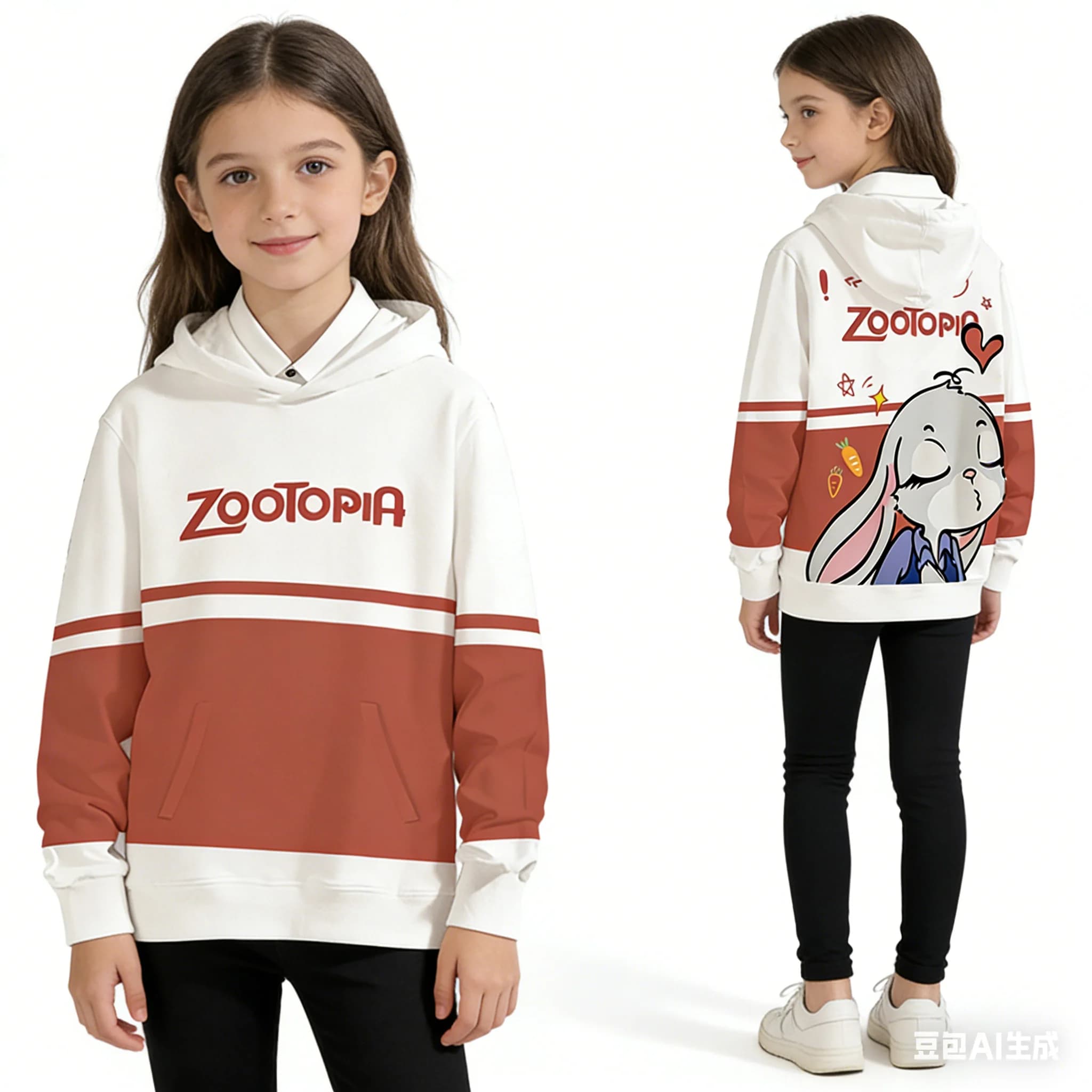 New hoodie with Zootopia 2 print Judy Hopps, family set for couples of adults and children, hoodie for autumn winter