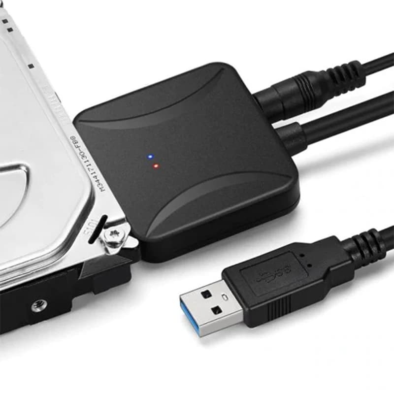 Cavo adattatore da SATA a USB 3.0 Cavo convertitore per disco rigido USB 3.0 Supporto per disco rigido esterno SSD HDD da 2,5/3,5 pollici per laptop