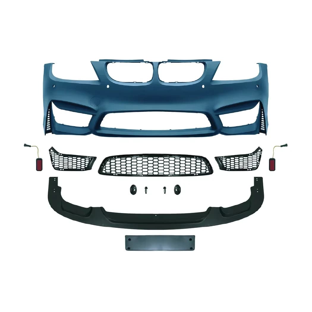 Paraurti anteriore modificato per BMW Serie 3 E90 2005-2012 Stile M4 modificato con kit carrozzeria per gonna laterale con griglia