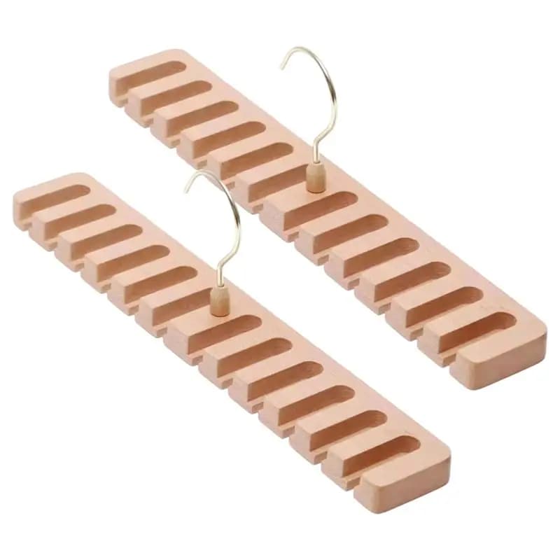Organizzatore Girevole per Armadio in Legno di Faggio, Appendiabiti per Cinture e Sciarpe, Portaoggetti per Vestiti