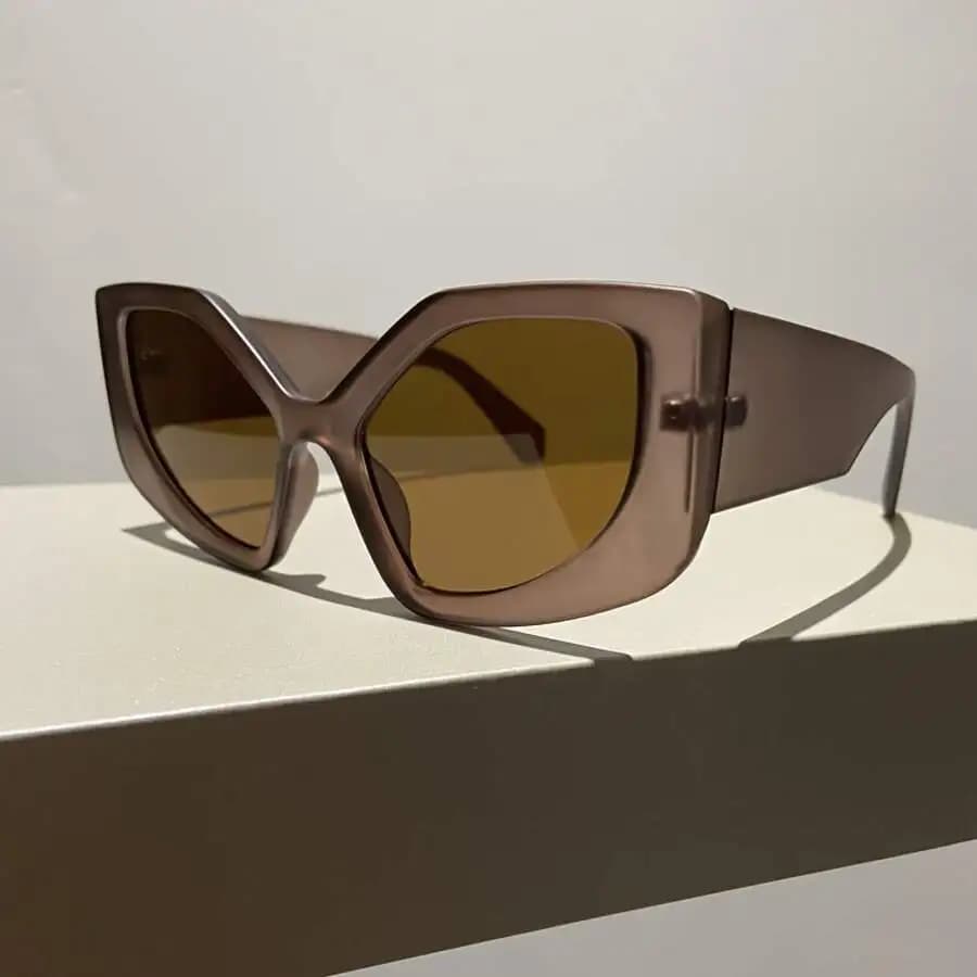 Retro Cat Eye Irregular Oversized Sunglasses For Adults Y2K Fashion Decorative Eyewear