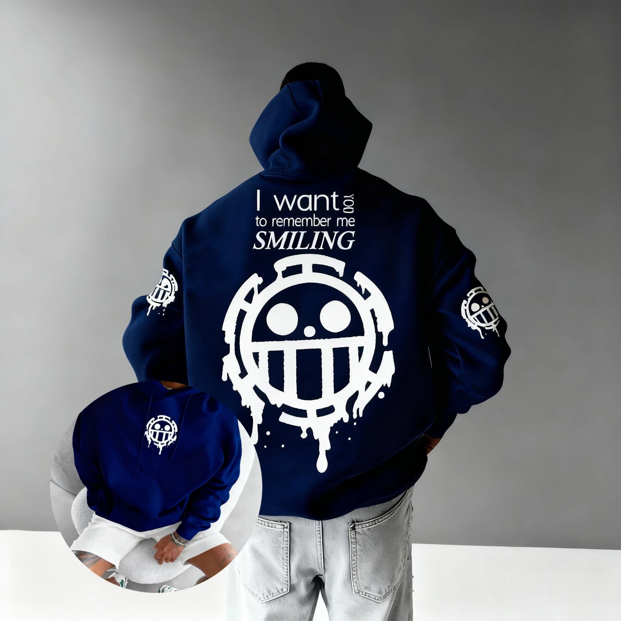 Felpa con cappuccio da uomo One Piece Anime Print Streetwear Felpa pullover casual Felpa casual oversize Y2k Moda autunnale unisex