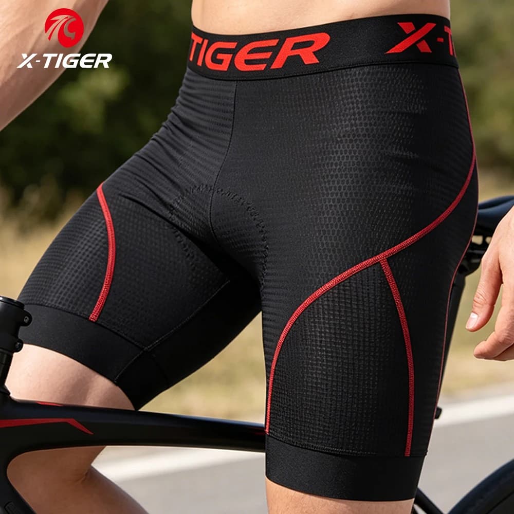 X-TIGER Cycling Intimate Gel Padding Men's Anti-slip Bike Shorts Breathable Bike Anti-Ray Bike Shorts MTB