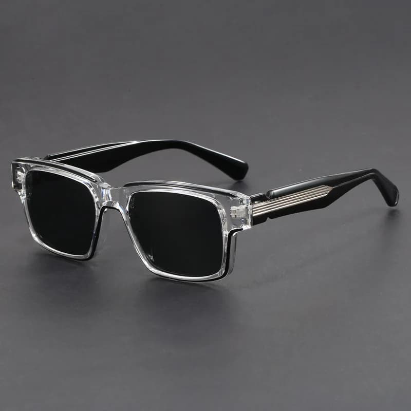 New Retro Style Rectangular Frame Sunglasses Men's and Women's Fashion Sunshade Sunglasses Women's Anti-ultraviolet Black Trend