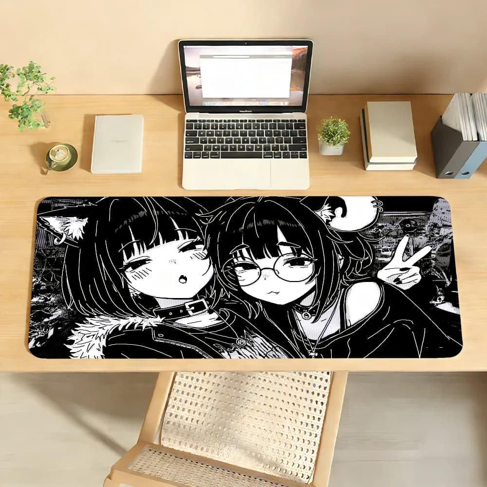 Tappetino per mouse Anime Pixel Girl, antiscivolo con bordo bloccabile, tappetino da scrivania per PC, accessori per laptop, tappetino in gomma per ufficio, tastiera, tappeto XXL per giochi.