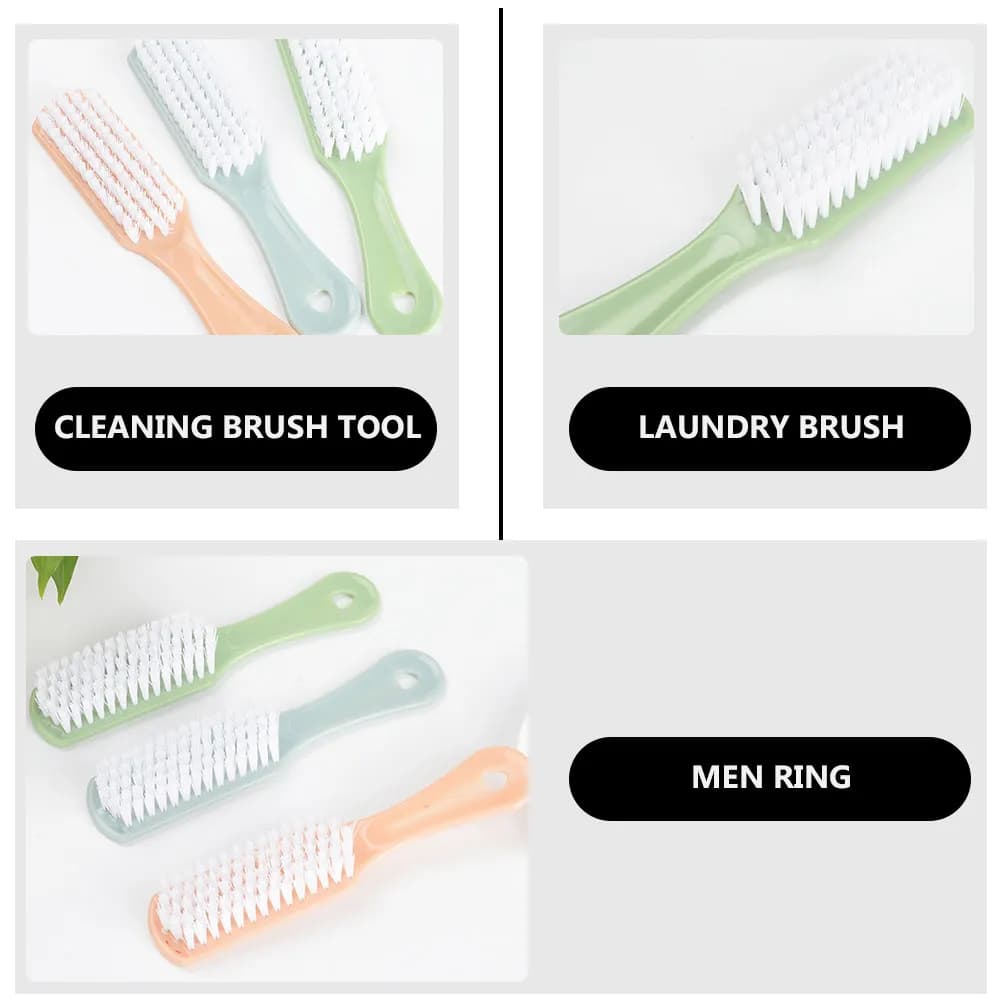 Set of 3 Brushes Multipurpose for Cleaning Shoes with Plastic Seeds, Polishing Brush Shoes with Long Sleeve, Cleaning Tool