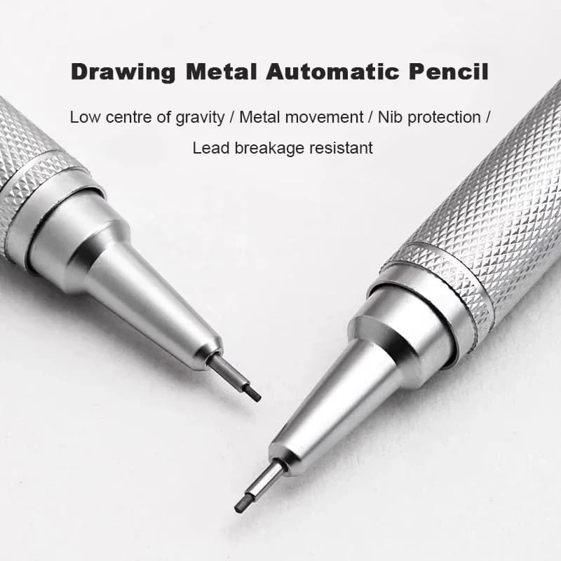 Low Center of Gravity Metal Mechanical Pencil Set 0.3-0.7mm Lead Refill Automatic Pencil Art Sketch Painting Writing Stationery