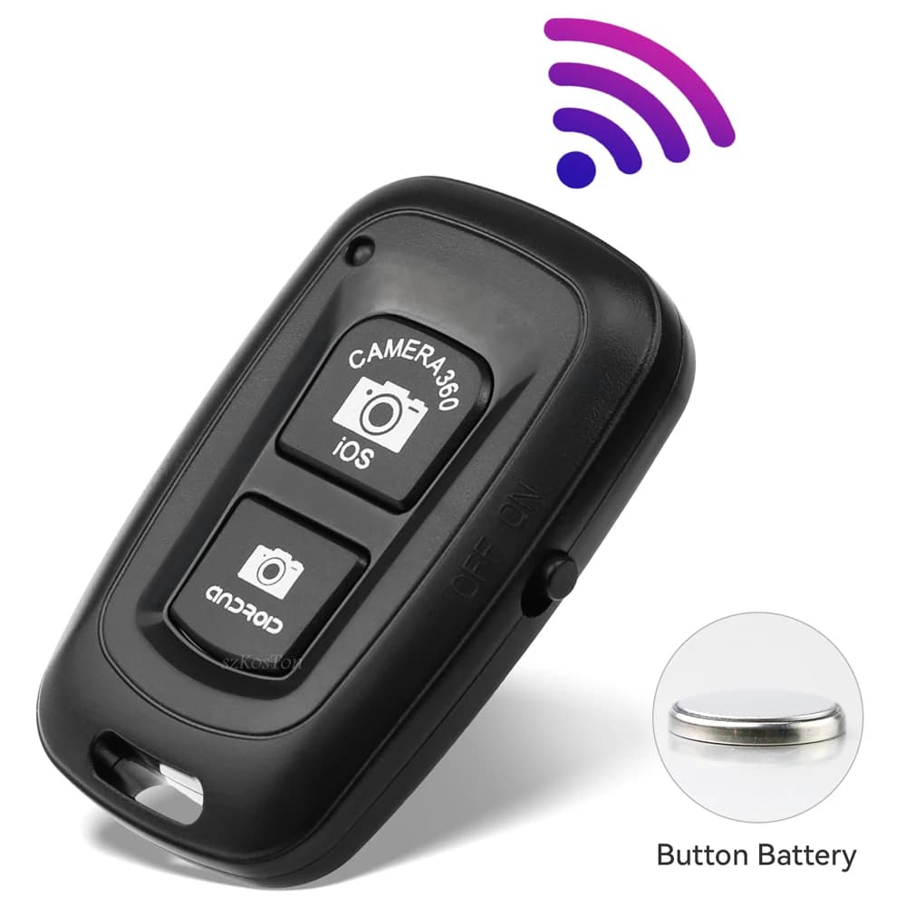 Rilascio otturatore remoto per telefono Controllo wireless compatibile Bluetooth per monopiede Fotocamera Pulsante otturatore Accessorio selfie