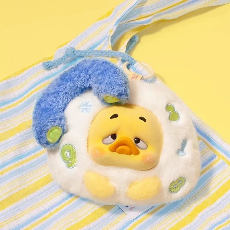 Autentico Portachiavi Custodia Auricolari in Peluche Stile Nuovo Upset Duck 1983, Bambola Carina Serie Blind Box, Accessorio per Borsa, Regalo