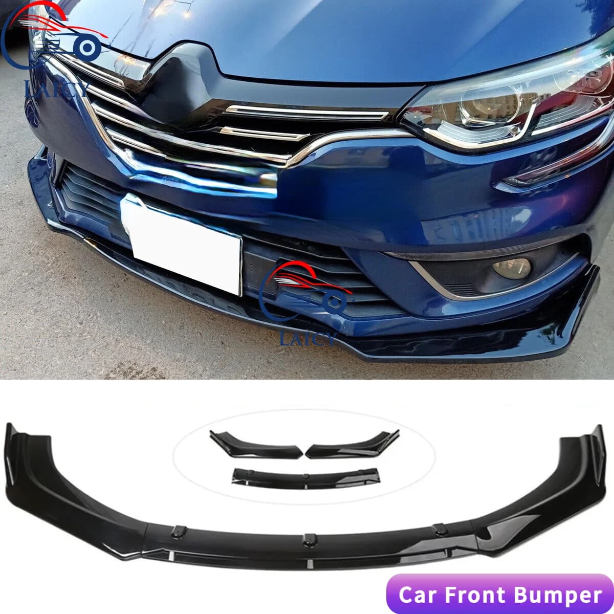 LAICY Per Renault Megane 4 2016-2022 Auto Paraurti Anteriore Lip Splitter Body Kit Mento Spoiler Anti Scratch Diffusore Lip Trim Dam
