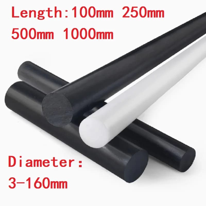 Barra resistente all'usura delle aste di nylon puro PA6 per la lavorazione del diametro bianco nero da 3 mm a 160 mm