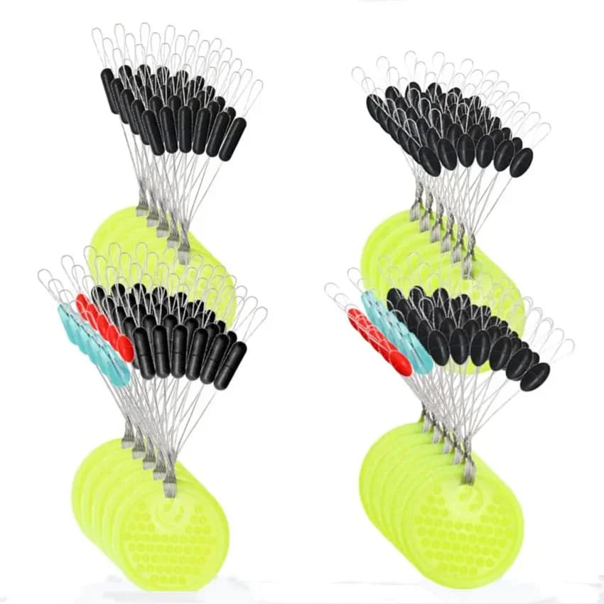 Fishing Rod 60pcs 10Group Resistance Space Beans Vertical Rubber Beans Not to Damage Line Fishing Equipment Accessories