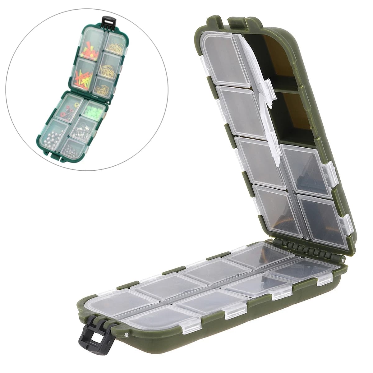 Portable Design16 compartments fishing gear case for fishing bait hooks for baits accessories for beads storage box