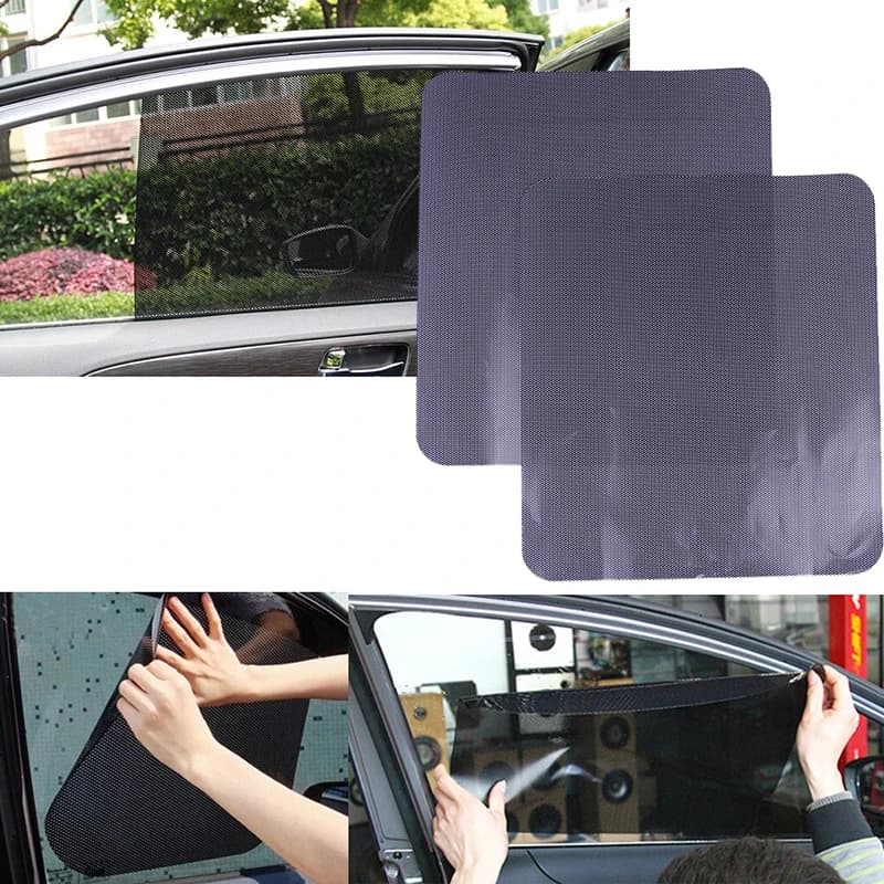 2Pcs Car side window mesh film parabrezza net parasole adesivo protezione UV