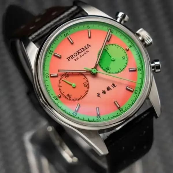 Proxima Men Chronograph Watch 39MM Manual Winding Mechanical Wristwatch 10Bar Waterproof Sapphire Mirror ST1902 Fruit Dial
